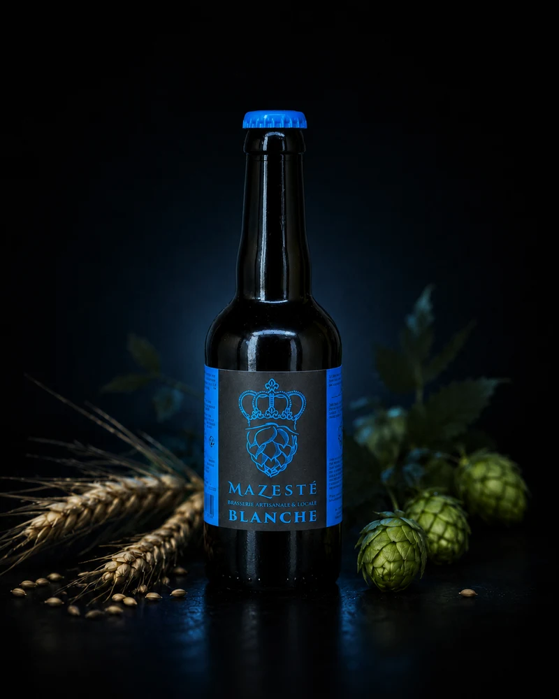 Bouteille Mazesté Blanche — Bière artisanale bio, Haute-Loire